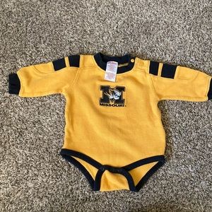 Yellow Missouri long sleeve onesie